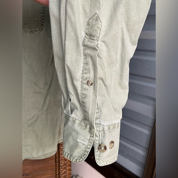 90s Faded Glory Heavy Long Sleeve Button Up Medium Gray - Picture 6 of 8